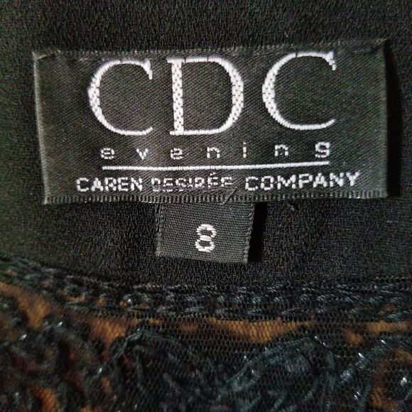 CDC Evening Caren Desiree Company evening dress button down front sequined back - Picture 3 of 15